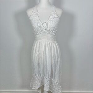 Y2k Beachy White Halter Dress